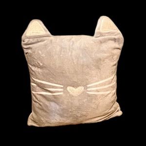 Cat Pillow Pink and Gray